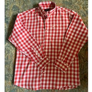 NWOT French Crown Red Gingham Button-Down Shirt – Size 42
